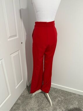 Socialite Red Boot-Cut High Waist Pants